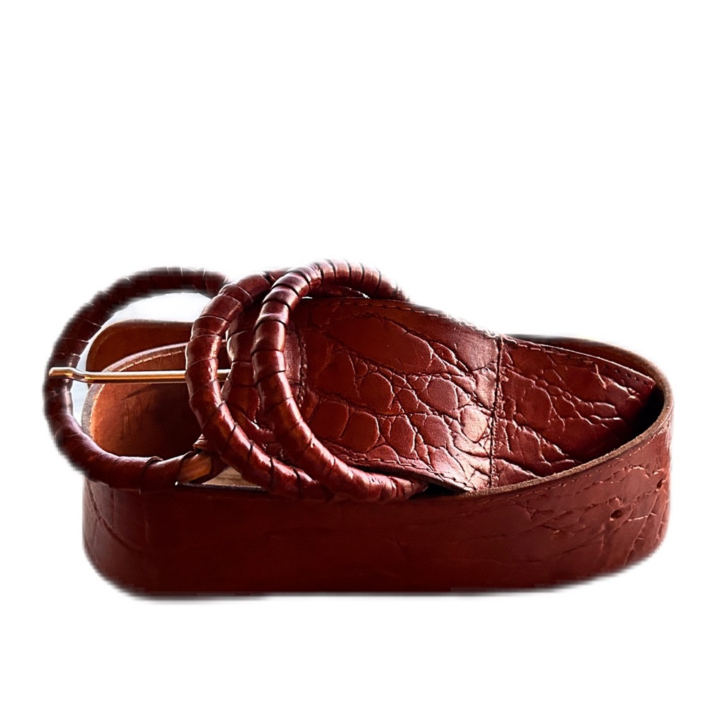 Vintage Women’s Genuine Leather Belt Brown Size S /M Handmade Unique